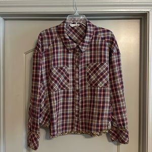 NEW IN CROPPED Flannel Button Up | NWOT